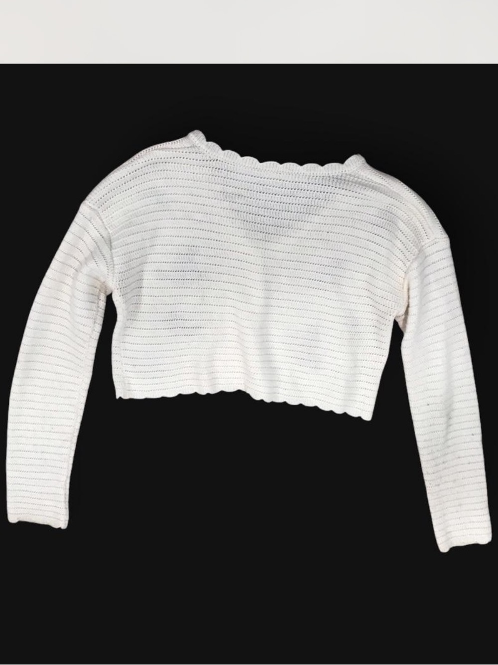 Cream Floral Cropped Cardigan with Pearl Buttons - Picture 3 of 3